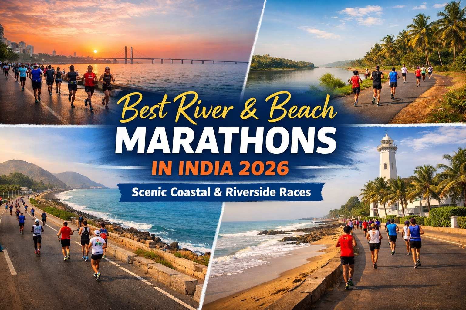 Best river and beach marathons in India 2026 scenic coastal runs with ocean views river side roads and flat marathon routes for PB timing.