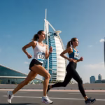 Dubai Marathon 2027 runners with city skyline backdrop