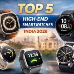 Comparison of top 4 high-end smartwatches in India for 2026 featuring Apple Watch Ultra 3, Samsung Galaxy Watch 8 Classic, Garmin Fenix 8, and OnePlus Watch 3 on a dark background.