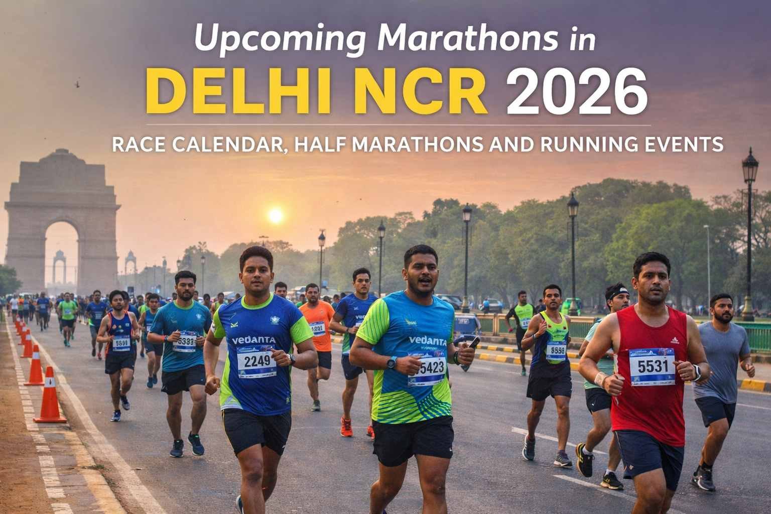 Runners competing in a half marathon event in New Delhi