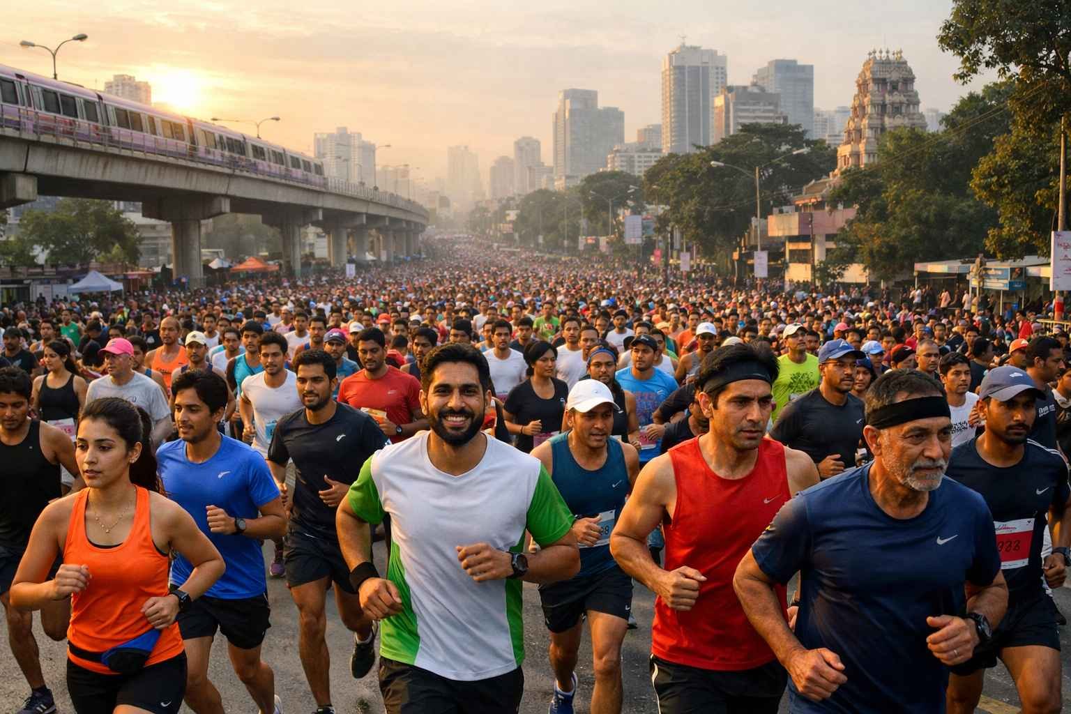 TCS World 10K Bangalore 2026 runners at Kanteerava Stadium Bengaluru