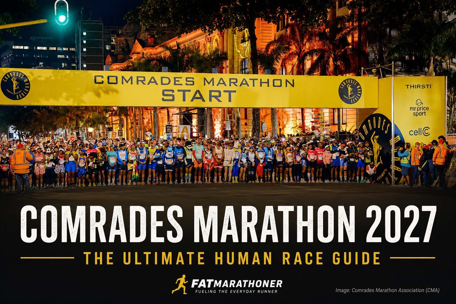 Runners at the start line of the Comrades Marathon in South Africa