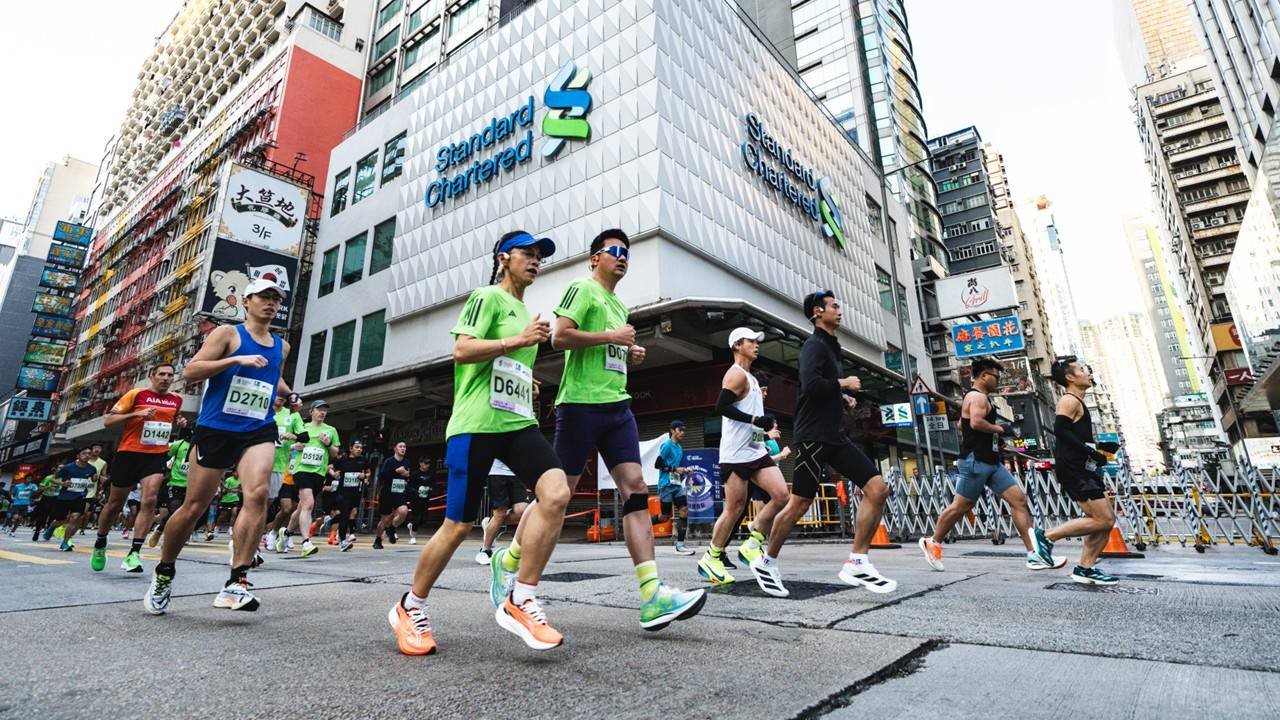 Runners participating in a marathon event.