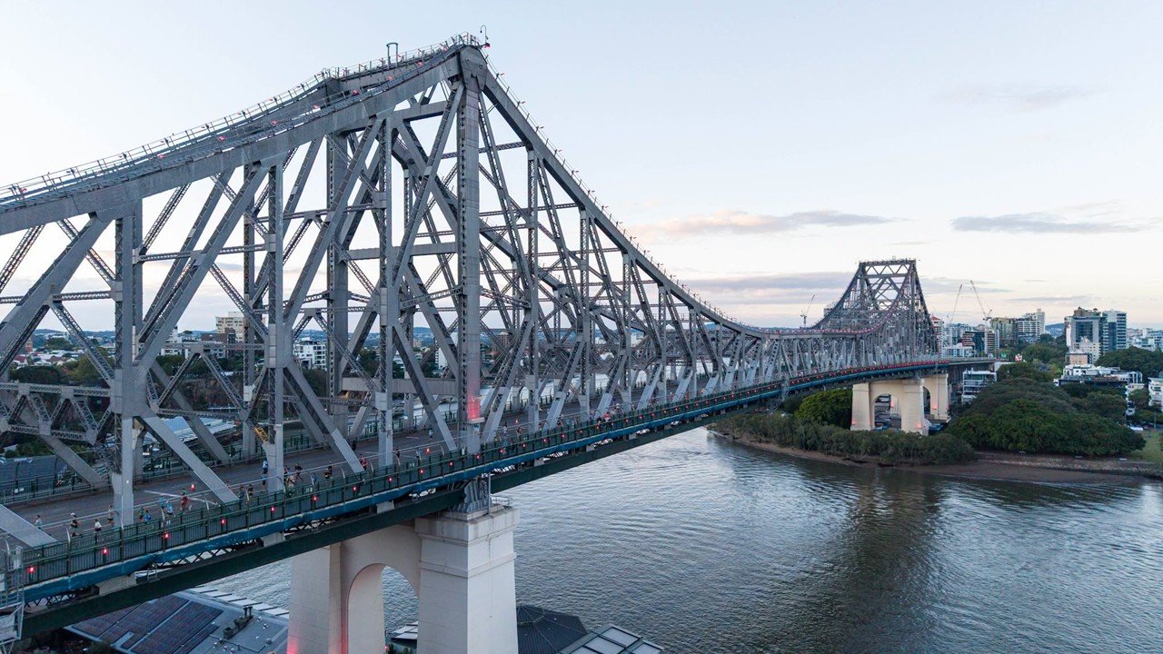 Brisbane Marathon Festival 2027 course route along the Brisbane River with the Story Bridge in the background, Brisbane Queensland Australia