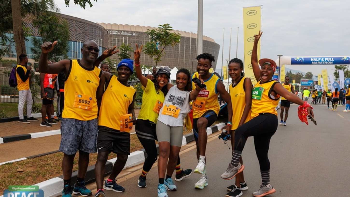 Runners competing at the Kigali International Peace Marathon in Rwanda